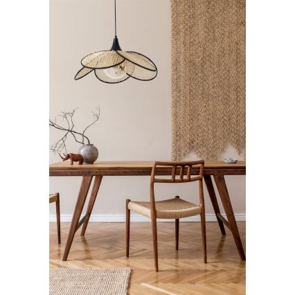 Lámpara colgante con cable FUME 1xE27/40W/230V Ø 45 cm negra/beige
