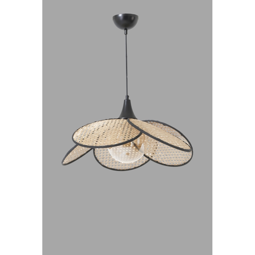 Lámpara colgante con cable FUME 1xE27/40W/230V Ø 45 cm negra/beige