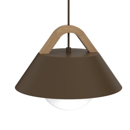 Lámpara colgante con cable FUNDA 1xE27/15W/230V marrón