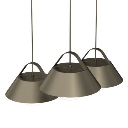 Lámpara colgante con cable FUNDA 3xE27/15W/230V en bronce