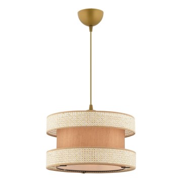 Lámpara colgante con cable HALO 1xE27/60W/230V beige/crema