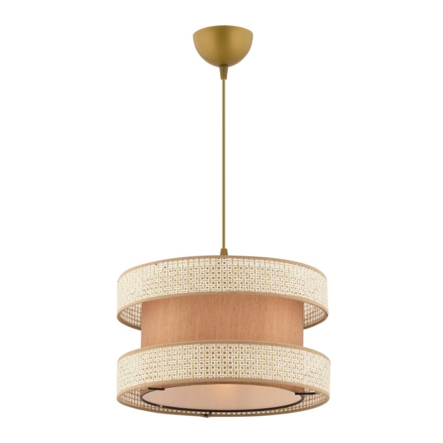 Lámpara colgante con cable HALO 1xE27/60W/230V beige/crema