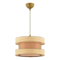 Lámpara colgante con cable HALO 1xE27/60W/230V marrón/beige