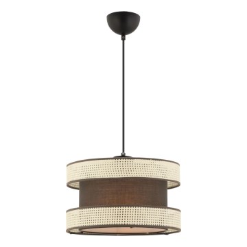 Lámpara colgante con cable HALO 1xE27/60W/230V marrón/crema