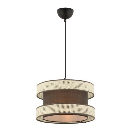 Lámpara colgante con cable HALO 1xE27/60W/230V marrón/crema
