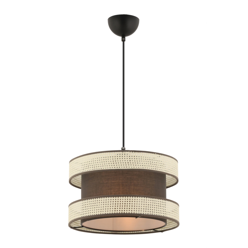 Lámpara colgante con cable HALO 1xE27/60W/230V marrón/crema