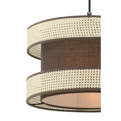 Lámpara colgante con cable HALO 1xE27/60W/230V marrón/crema