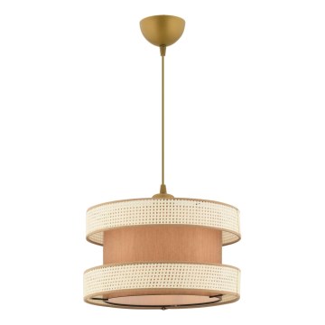 Lámpara colgante con cable HALO 1xE27/60W/230V marrón/crema