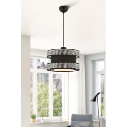 Lámpara colgante con cable HALO 1xE27/60W/230V negro/gris