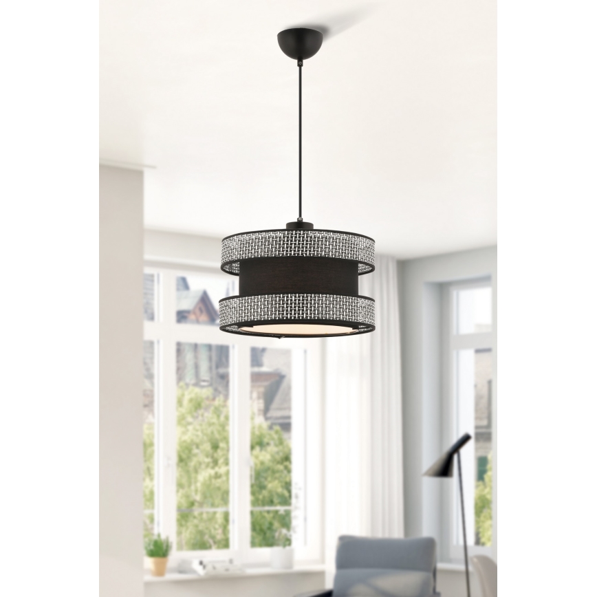 Lámpara colgante con cable HALO 1xE27/60W/230V negro/gris