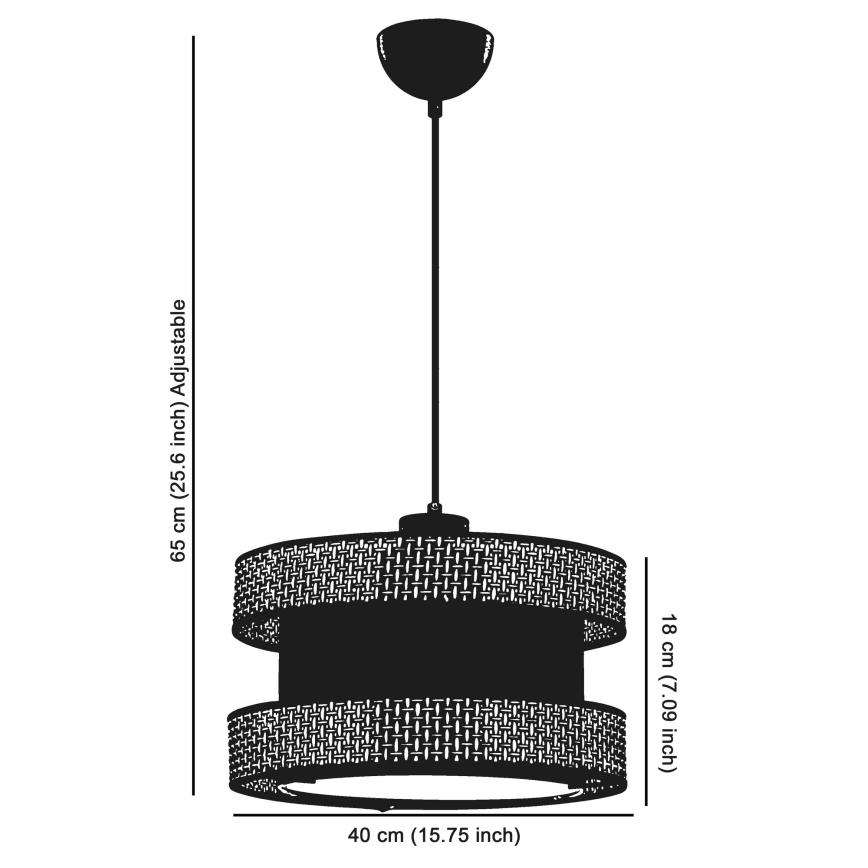 Lámpara colgante con cable HALO 1xE27/60W/230V negro/gris