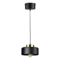 Lámpara colgante con cable IGNIA 1xE27/60W/230V negro/dorado