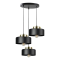 Lámpara colgante con cable IGNIA 3xE27/60W/230V negro/dorado