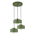 Lámpara colgante con cable IGNIA 3xE27/60W/230V verde/dorado