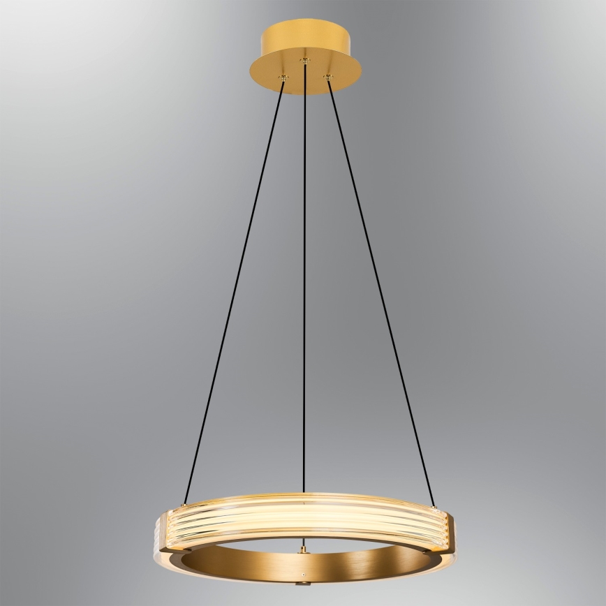 Lámpara colgante con cable JESI LED/22W/230V 3000K Ø 40 cm dorada