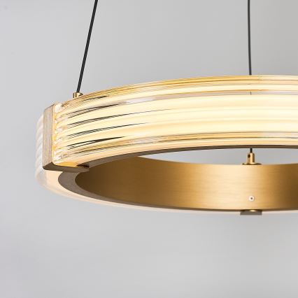 Lámpara colgante con cable JESI LED/22W/230V 3000K Ø 40 cm dorada