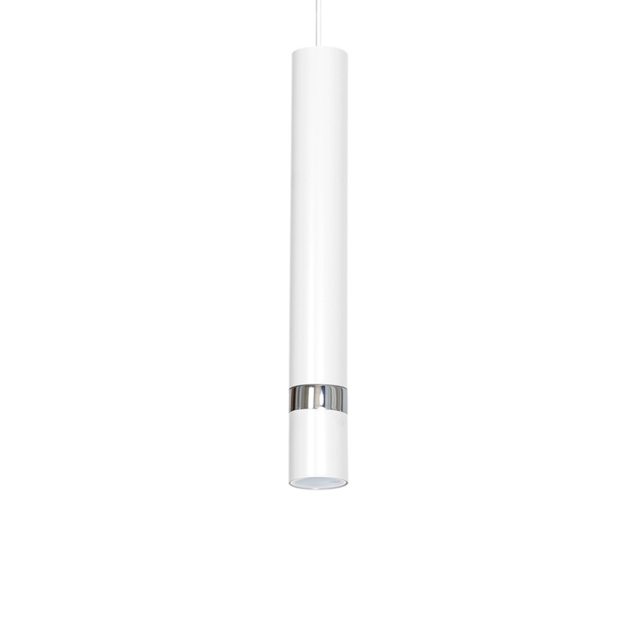 Lámpara colgante con cable JOKER 1xGU10/25W/230V blanca/cromado brillante