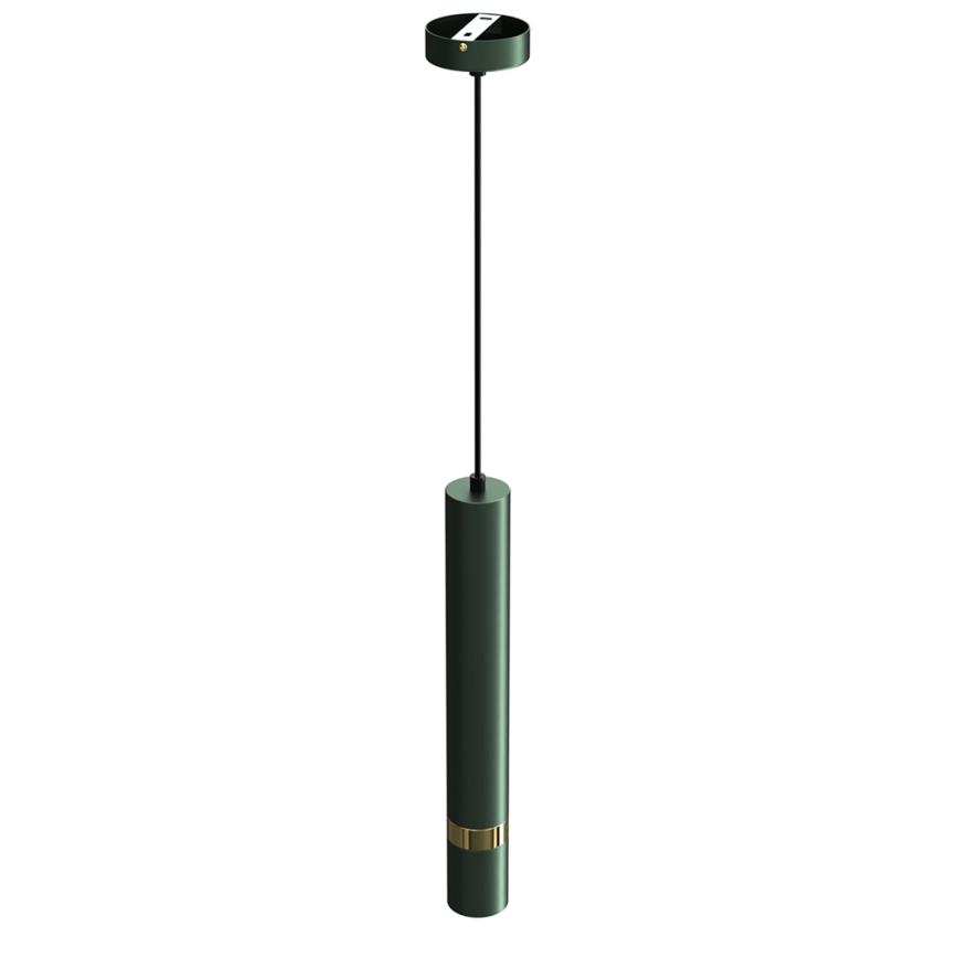 Lámpara colgante con cable JOKER 1xGU10/25W/230V verde/dorado