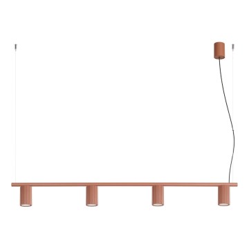 Lámpara colgante con cable KARBON 4xGU10/10W/230V, naranja