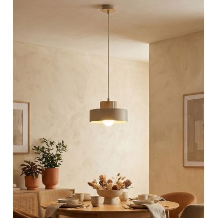 Lámpara colgante con cable KIVI 1xE27/15W/230V beige