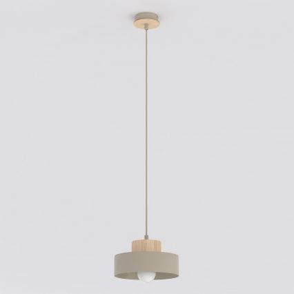 Lámpara colgante con cable KIVI 1xE27/15W/230V beige