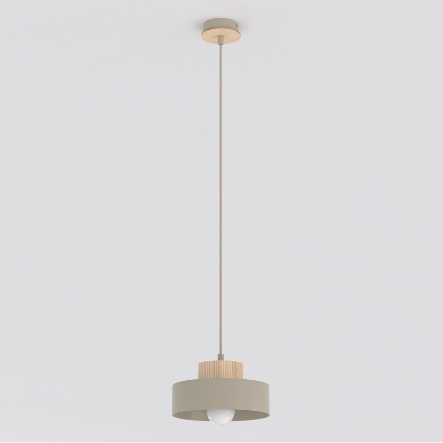 Lámpara colgante con cable KIVI 1xE27/15W/230V beige