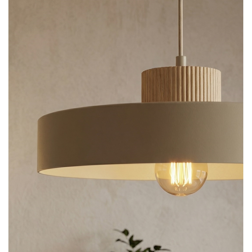 Lámpara colgante con cable KIVI 1xE27/15W/230V beige