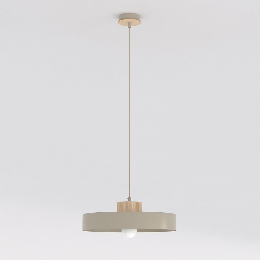 Lámpara colgante con cable KIVI 1xE27/15W/230V beige