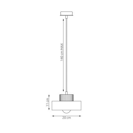 Lámpara colgante con cable KIVI 1xE27/15W/230V blanca