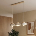 Lámpara colgante con cable KIVI 3xE27/15W/230V blanca