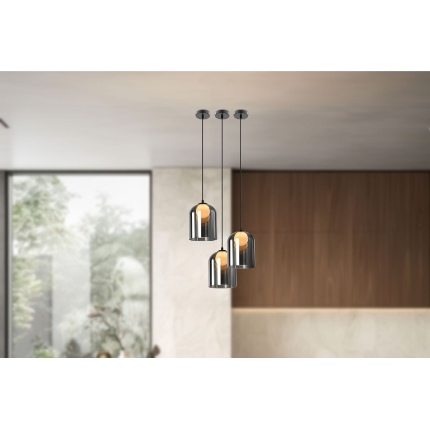 Lámpara colgante con cable KLEA 1xG9/15W/230V negro ahumado