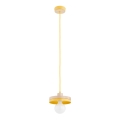 Lámpara colgante con cable LARSO 1xE27/15W/230V amarillo/beige