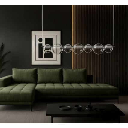 Lámpara colgante con cable LED ATOLA LED/19W/230V negra/transparente