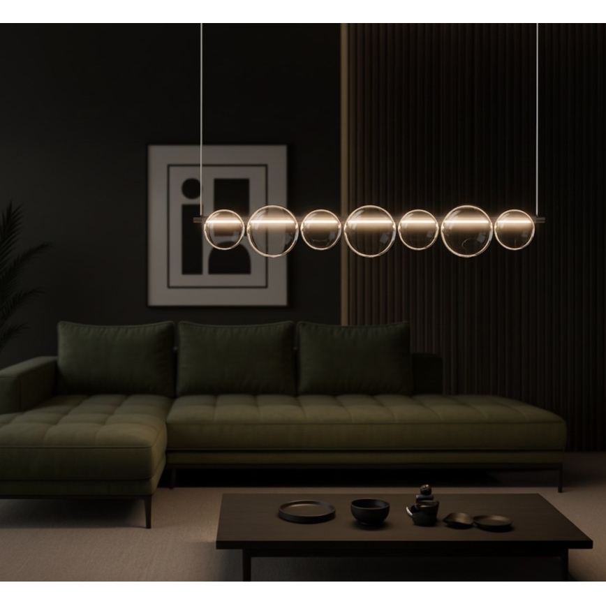Lámpara colgante con cable LED ATOLA LED/19W/230V negra/transparente