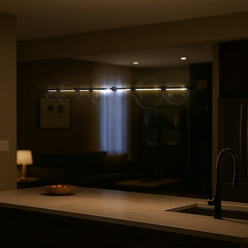 Lámpara colgante con cable LED ATOLA LED/19W/230V negra/transparente