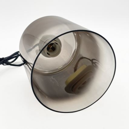 Lámpara colgante con cable LIAH 1xE27/15W/230V dorado/marrón ahumado