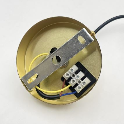 Lámpara colgante con cable LIAH 1xE27/15W/230V dorado/marrón ahumado