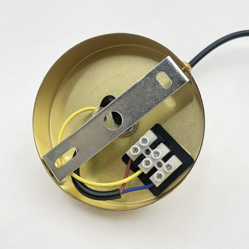 Lámpara colgante con cable LIAH 1xE27/15W/230V dorado/marrón ahumado