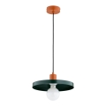 Lámpara colgante con cable LITO 1xE27/15W/230V verde/cobre