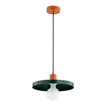 Lámpara colgante con cable LITO 1xE27/15W/230V verde/cobre