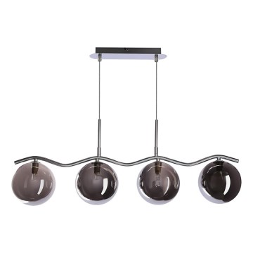 Lámpara colgante con cable LUMOS 4xG9/20W/230V negro ahumado