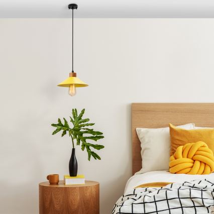 Lámpara colgante con cable MANAVGAT 1xE27/40W/230V amarillo/marrón