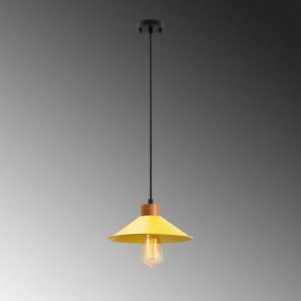 Lámpara colgante con cable MANAVGAT 1xE27/40W/230V amarillo/marrón