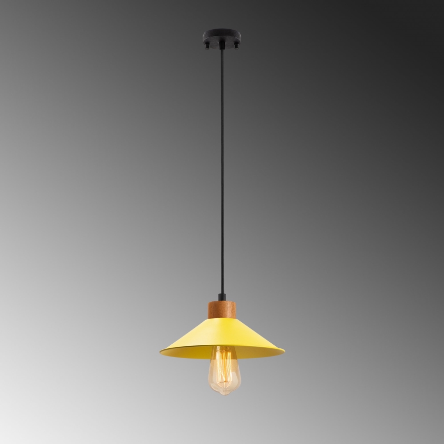 Lámpara colgante con cable MANAVGAT 1xE27/40W/230V amarillo/marrón