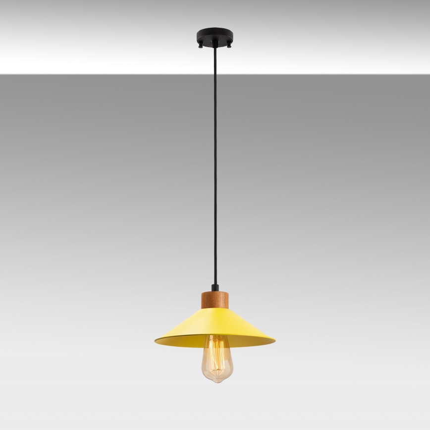 Lámpara colgante con cable MANAVGAT 1xE27/40W/230V amarillo/marrón