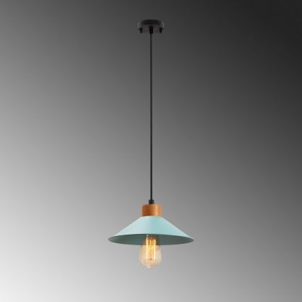 Lámpara colgante con cable MANAVGAT 1xE27/40W/230V azul/marrón