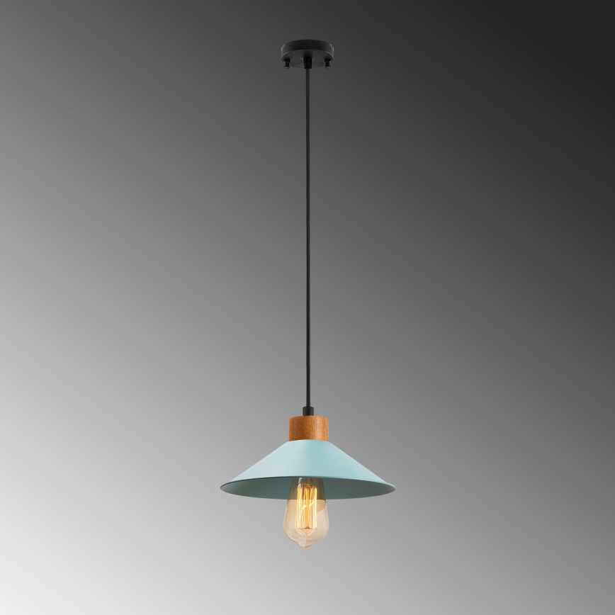 Lámpara colgante con cable MANAVGAT 1xE27/40W/230V azul/marrón