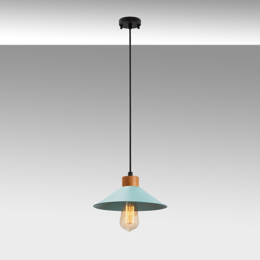 Lámpara colgante con cable MANAVGAT 1xE27/40W/230V azul/marrón
