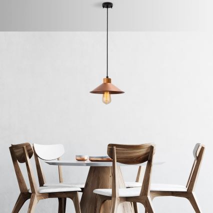 Lámpara colgante con cable MANAVGAT 1xE27/40W/230V cobre/marrón