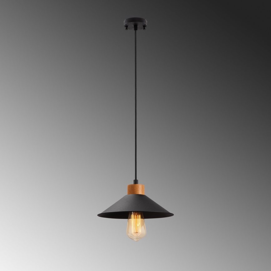 Lámpara colgante con cable MANAVGAT 1xE27/40W/230V negro/marrón